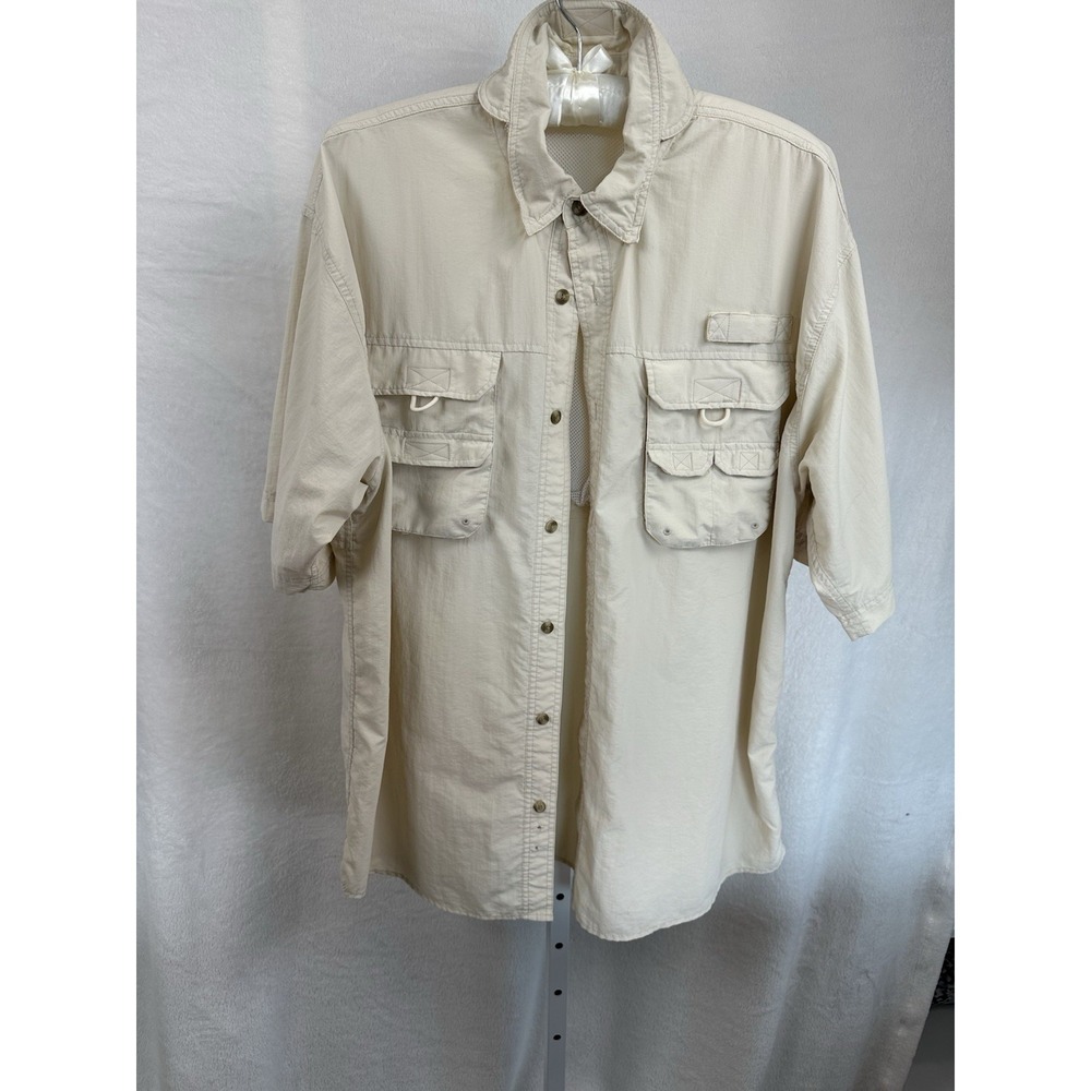 Rugged Earth Outfitters Utility Fishing Shirt Short Sleeve Pockets Vented XL